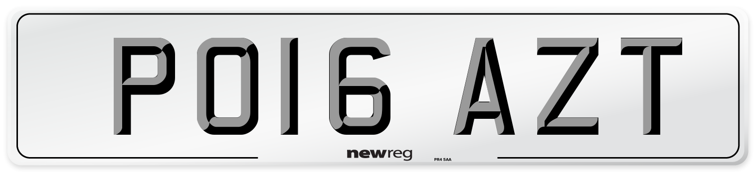 PO16 AZT Number Plate from New Reg